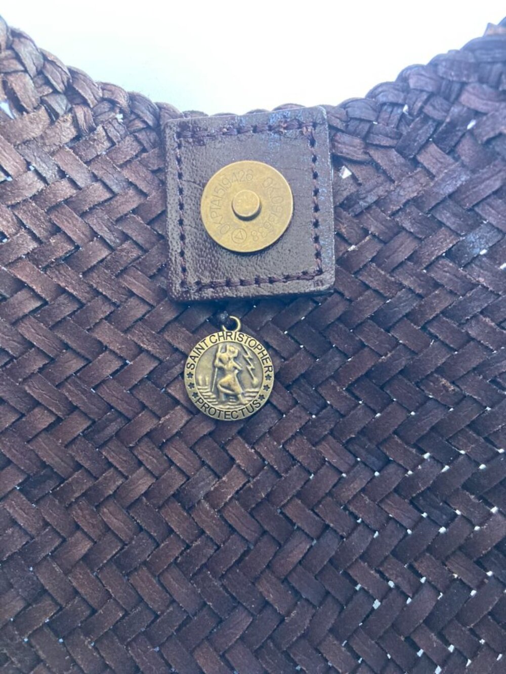 Dragon Diffusion Dark Brown Handwoven Leather Crescent Underarm Bag - Picture 8 of 9